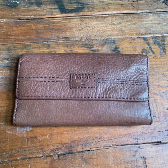 Fossil wallet, leather wallet vintage hippie boho - Picture 1 of 8
